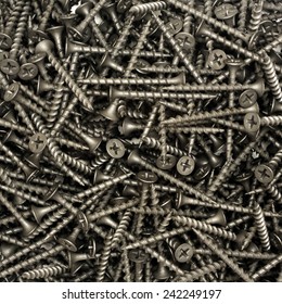 A Lot Of Black Drywall Screws