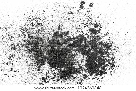 black dust powder on white background