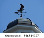 Black Eagle Weather vane atop of a roof in the heart of Sunbury, Ohio