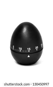 Black Egg Timer On The White Background