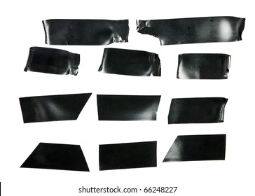 Black Electrical Tape Isolated On White.