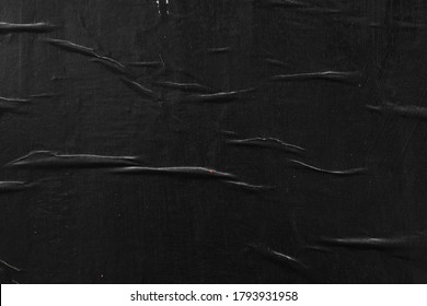 Black Empty Creased Street Poster, Glued Plastered Paper Texture