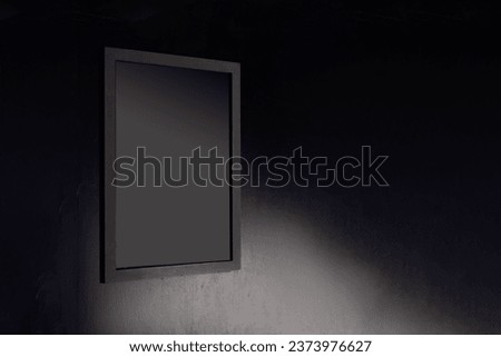 BLACK EMPTY PHOTO FRAME WITH CREATIVE LIGHTING