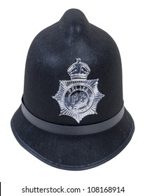 Black English Bobby Policeman Hat With Badge - Path Included