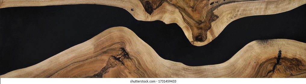 black epoxy resin panel with walnut, texture for design - Shutterstock ID 1731459433