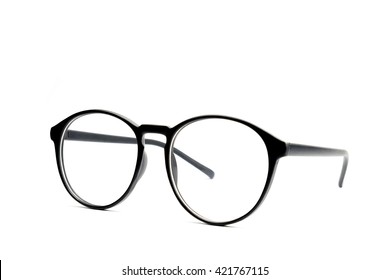 Black Eye Glasses Isolated On White Background.