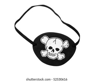 Black Eyepatch As Used By Pirates, Isolated On Background