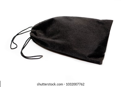 Black Fabric Bag Isolated On White Background