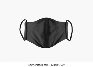 Black Fabric Mask Isolated On White Background.