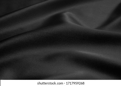 Black Fabric Silk Texture For Background