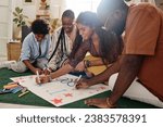 Black Family Drawing Placard for Black History Month