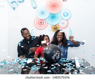 Black Family At A Gender Reveal Baby Shower