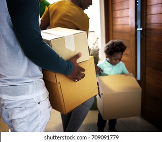 Black Family Moving In To Their New House