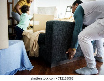 Black Family Moving In To Their New House