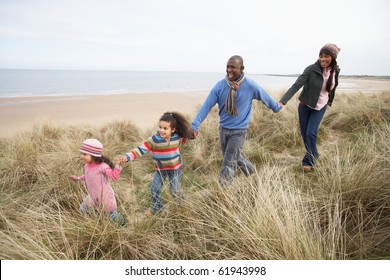 Black Family On A Beach