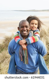 Black Family On A Beach