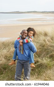 Black Family On A Beach