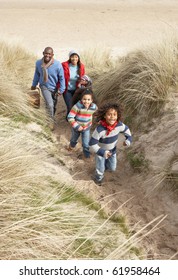 Black Family On A Beach