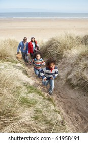 Black Family On A Beach