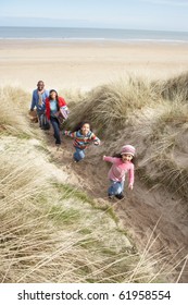 Black Family On A Beach