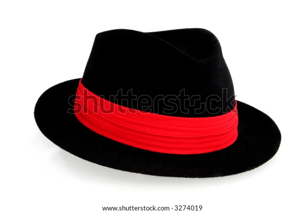 dark red fedora hat