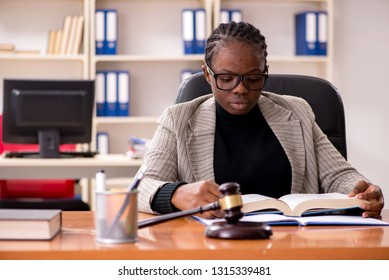 Black Female Lawyer In Courthouse 