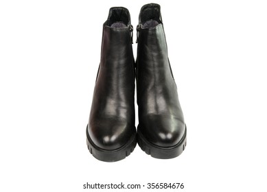 Black Female Shoes On A White Background