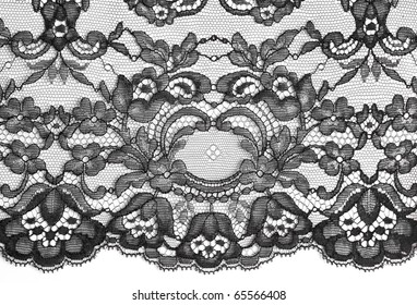 Black Fine Lace Floral Texture