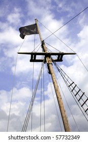 Black Flag In A Ship Mast