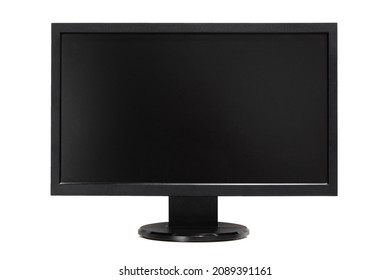 Black Flat Pc Monitor Isolated On White Background