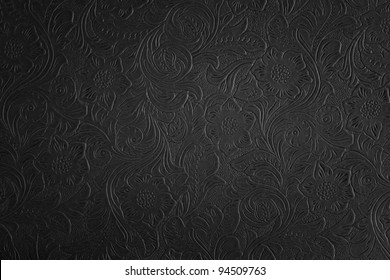 black floral pattern