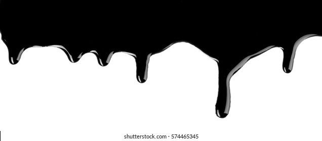 Black fluid on white background