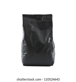 Black Foil Bag Pack Isolated On White Background