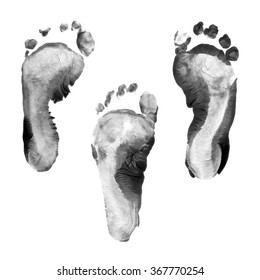 Black Foot Prints Kid Set Isolated Stock Photo 367770254 | Shutterstock