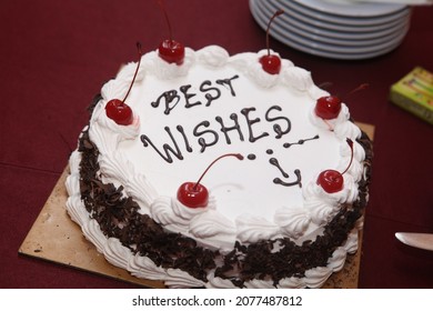 Black Forest Cake With Best Wishes Name On It