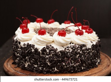 Black Forest cake on a dark background - Powered by Shutterstock