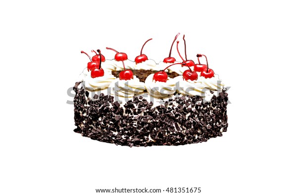 Black Forest Cake On White Background Stock Photo (Edit Now) 481351675