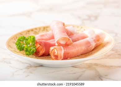 Black Forest Ham Filled With Danish Double Cream Cheese On Plate