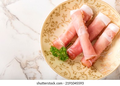 Black Forest Ham Filled With Danish Double Cream Cheese On Plate