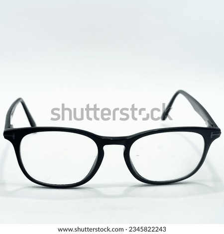 Black frame eyeglasses isolated in white background 
