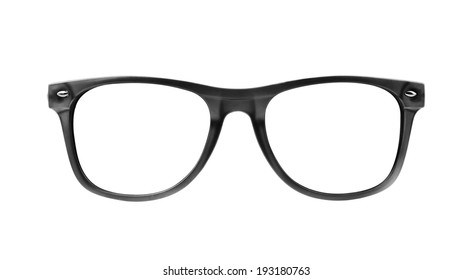Black Frame Glasses Isolated On White Background