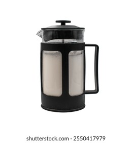 Black French press on white background  - Powered by Shutterstock