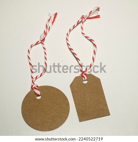 Similar – Image, Stock Photo White gift box with label on wooden table