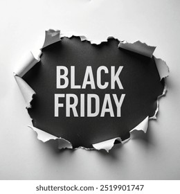 Black friday sale text at ripped paper white background, black friday sale discount - Powered by Shutterstock