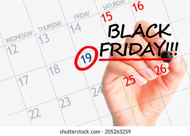 Black Friday Sales Highlighted On Calendar