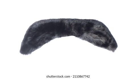 Black Fur Mink Collar Isolated On White Background