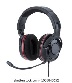 Black Gaming Headset Isolated On White