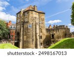 Black gate and castle in Newcastle upon Tyne, England