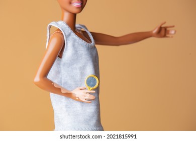 Black Girl Doll Hold Hand With Viteligo