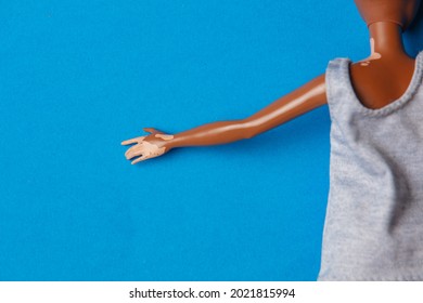 Black Girl Doll Hold Hand With Viteligo